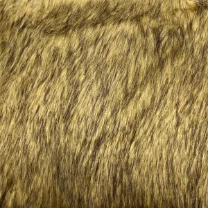 Beige Fox Print Multicolor Faux Fur Shag Fabric