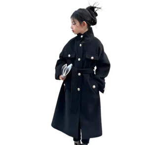 Belted Button Wool Coat