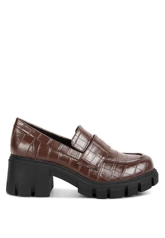 Benz Chunky Block Heel Loafers