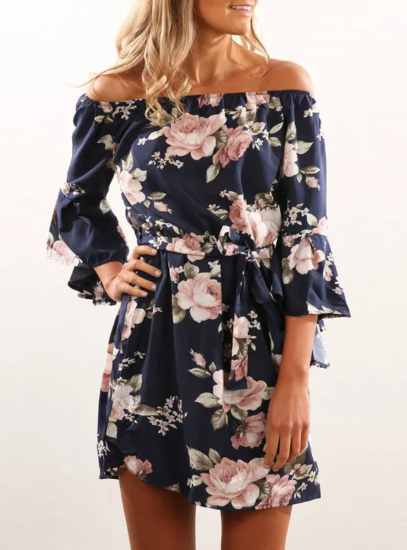 BerryBetty - Backless Floral Print Summer Dress Sundress