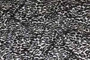 Black and Ivory Leopard Print Silk Charmeuse