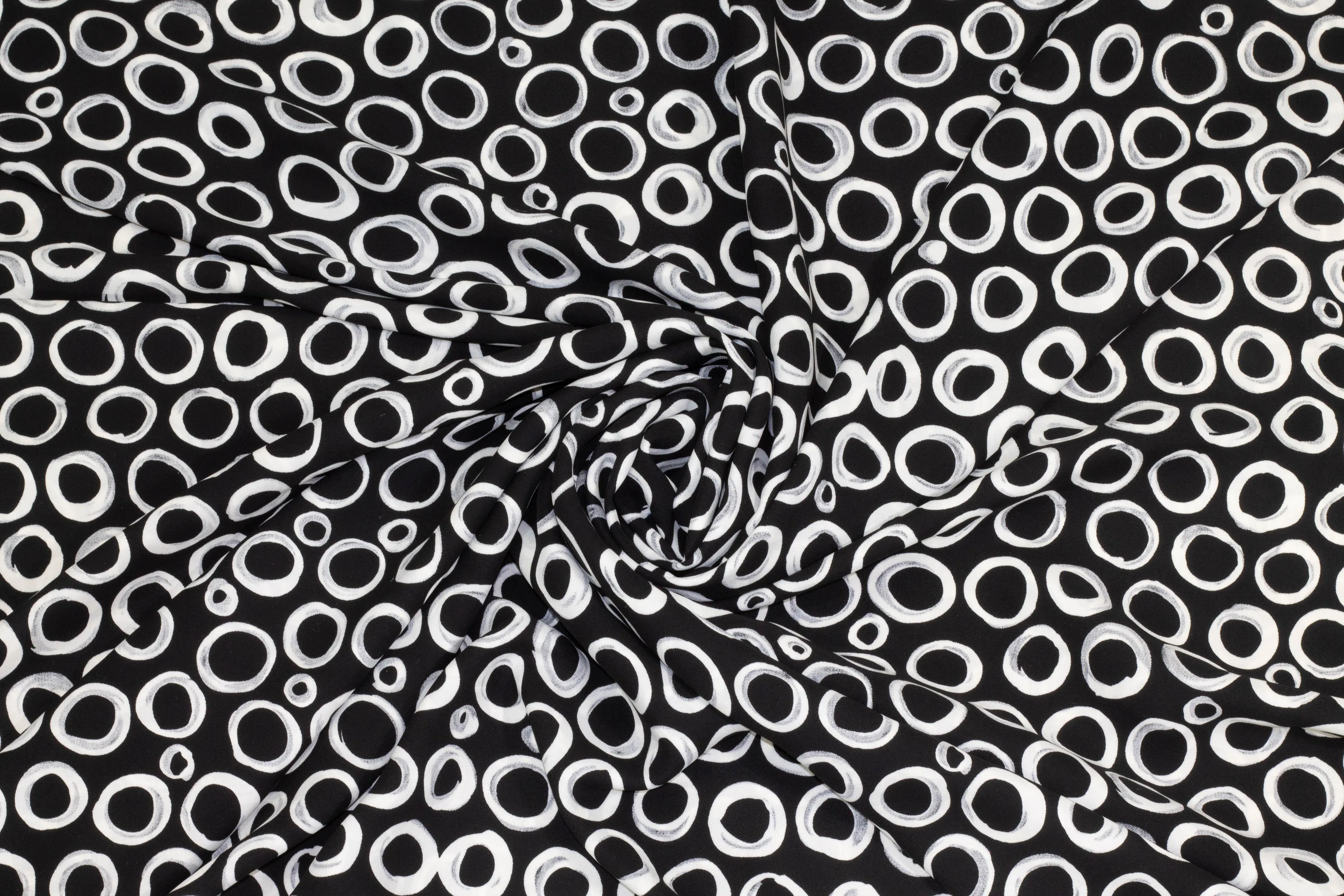 Black and White 4-Ply Silk Crepe