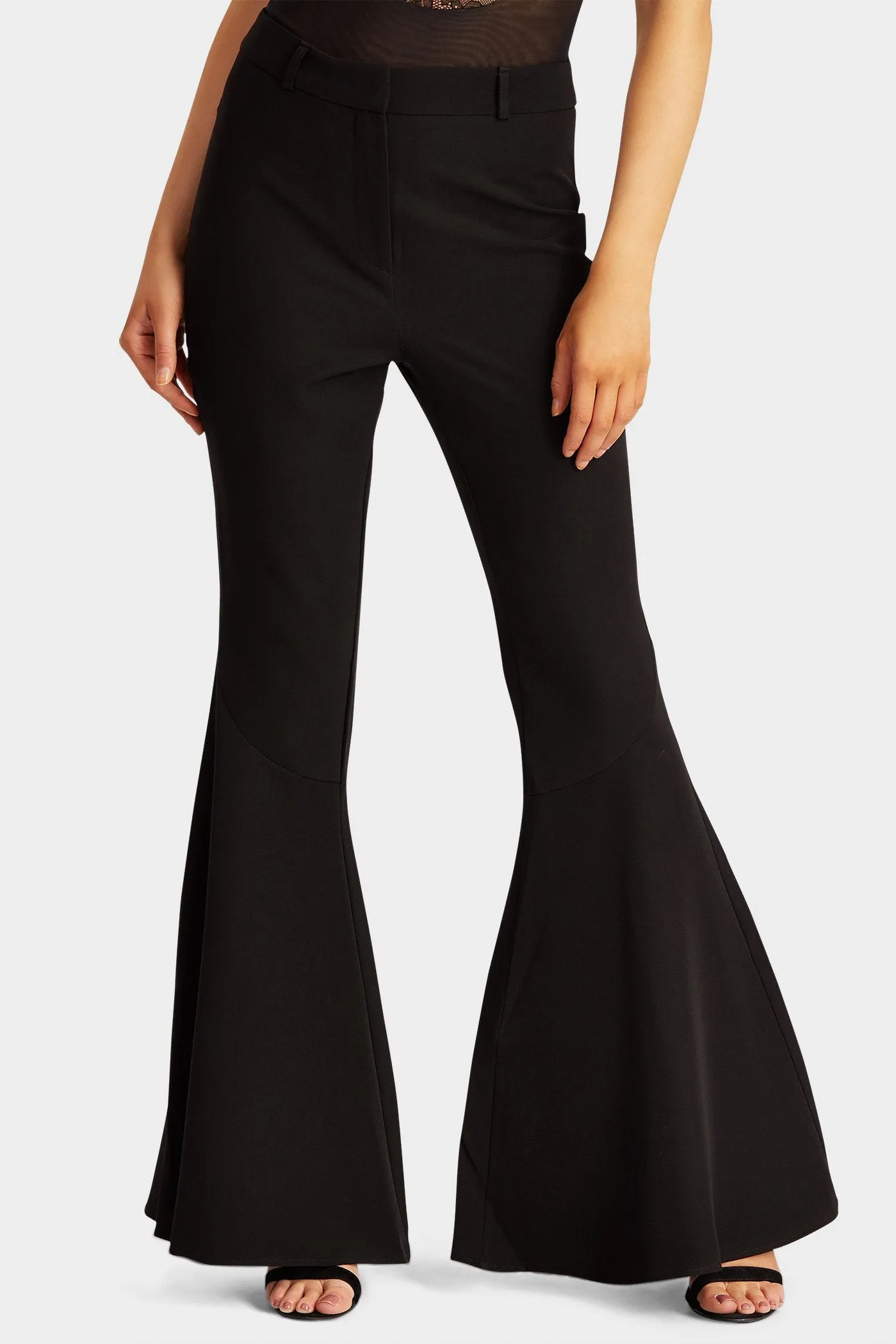 Black Bell Bottom Flare Trousers