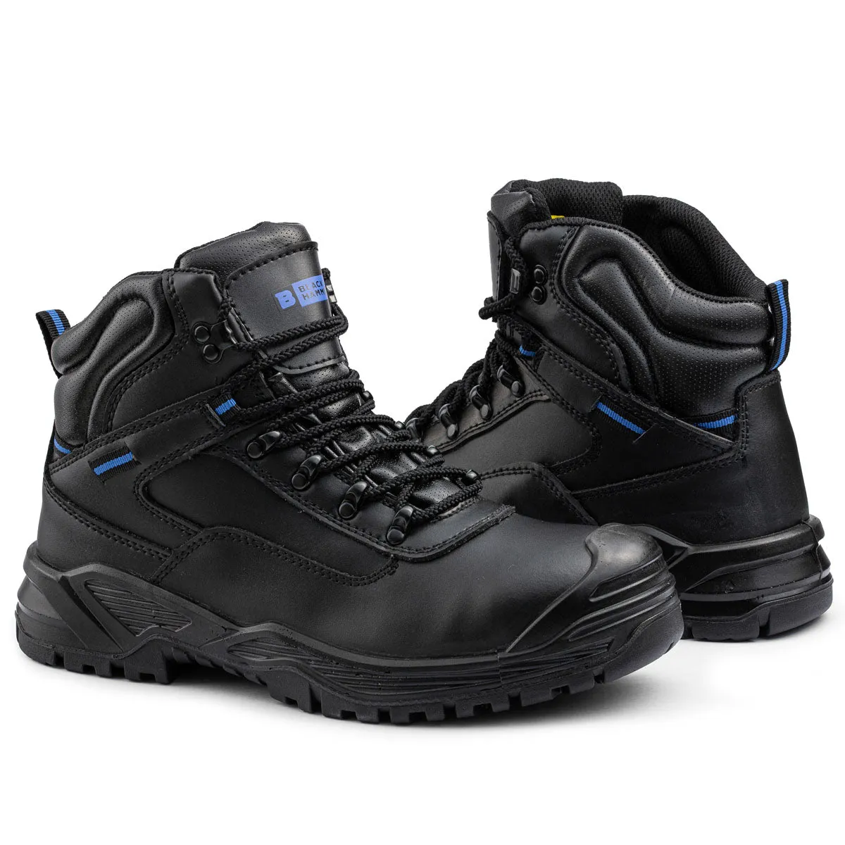 Black Hammer Mens Work Boots Lightweight - Steel Toe Safety Shoes with Non-Slip Outsoles, Comfort for Any Job 6600