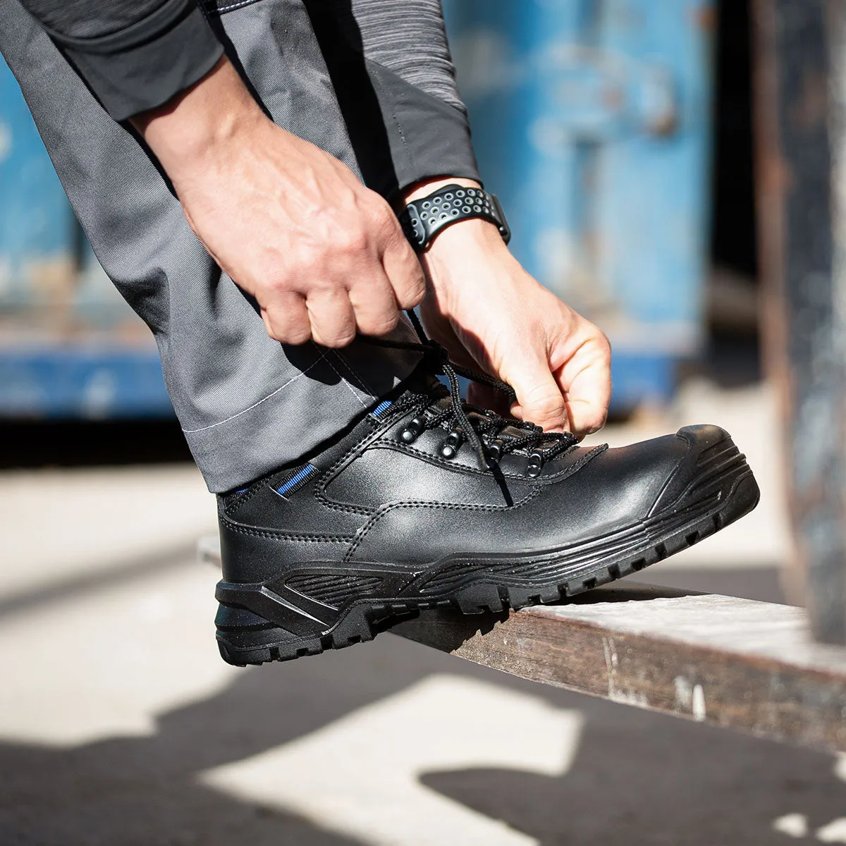 Black Hammer Mens Work Boots Lightweight - Steel Toe Safety Shoes with Non-Slip Outsoles, Comfort for Any Job 6600