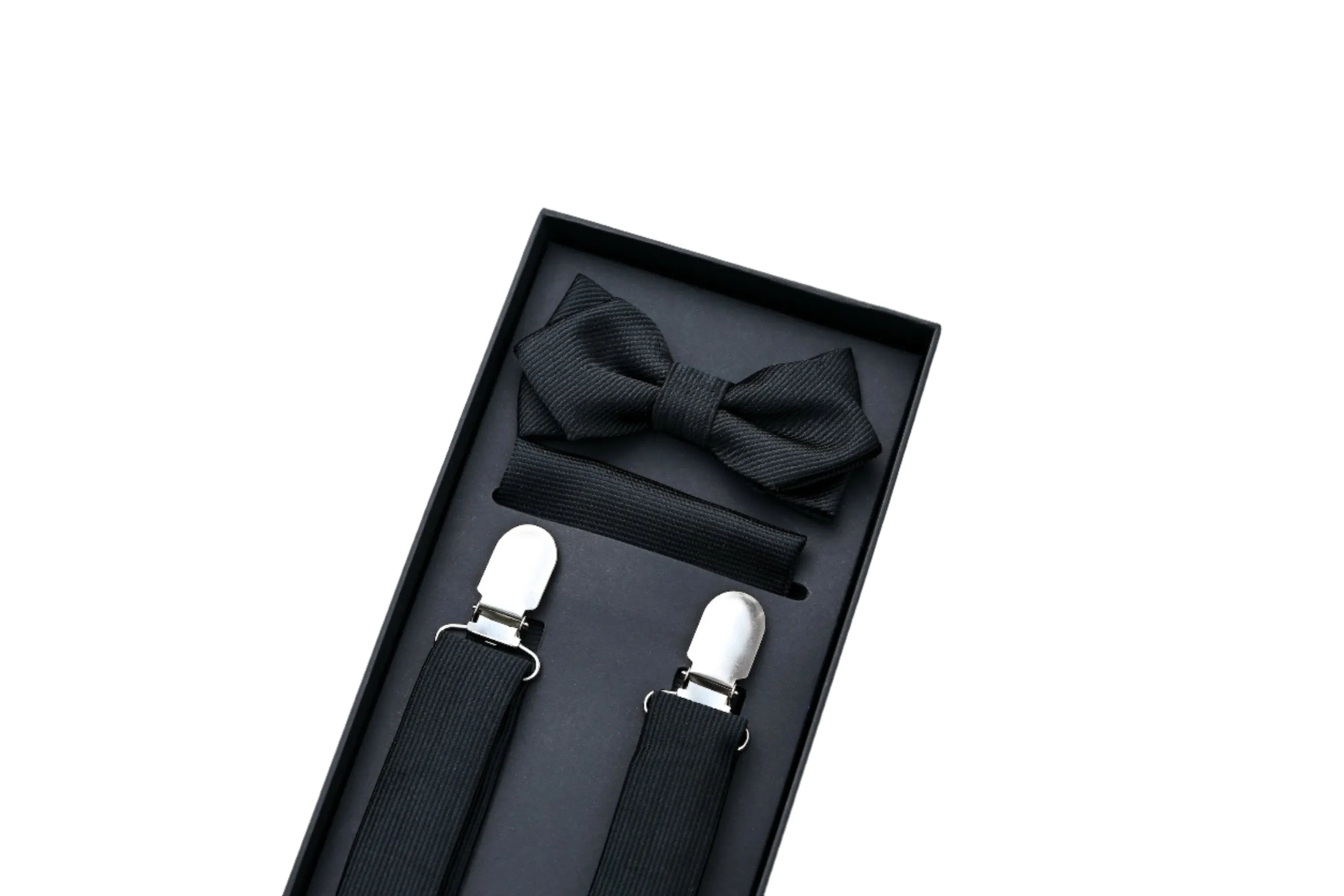 Black Lined Suspenders Set