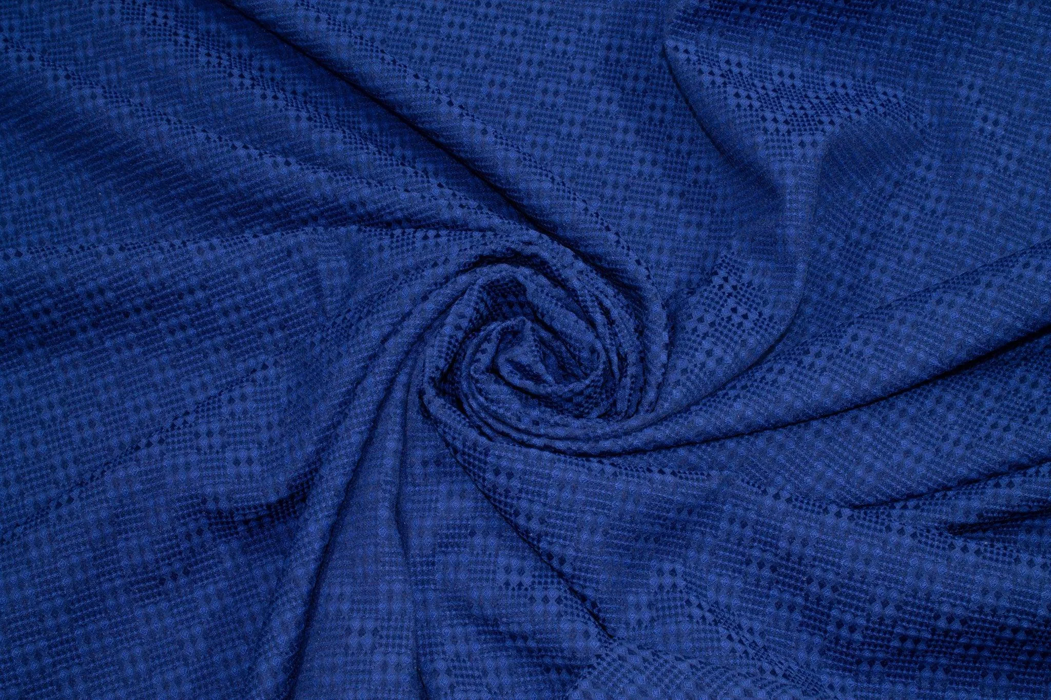 Blue Cotton Acrylic French Brocade