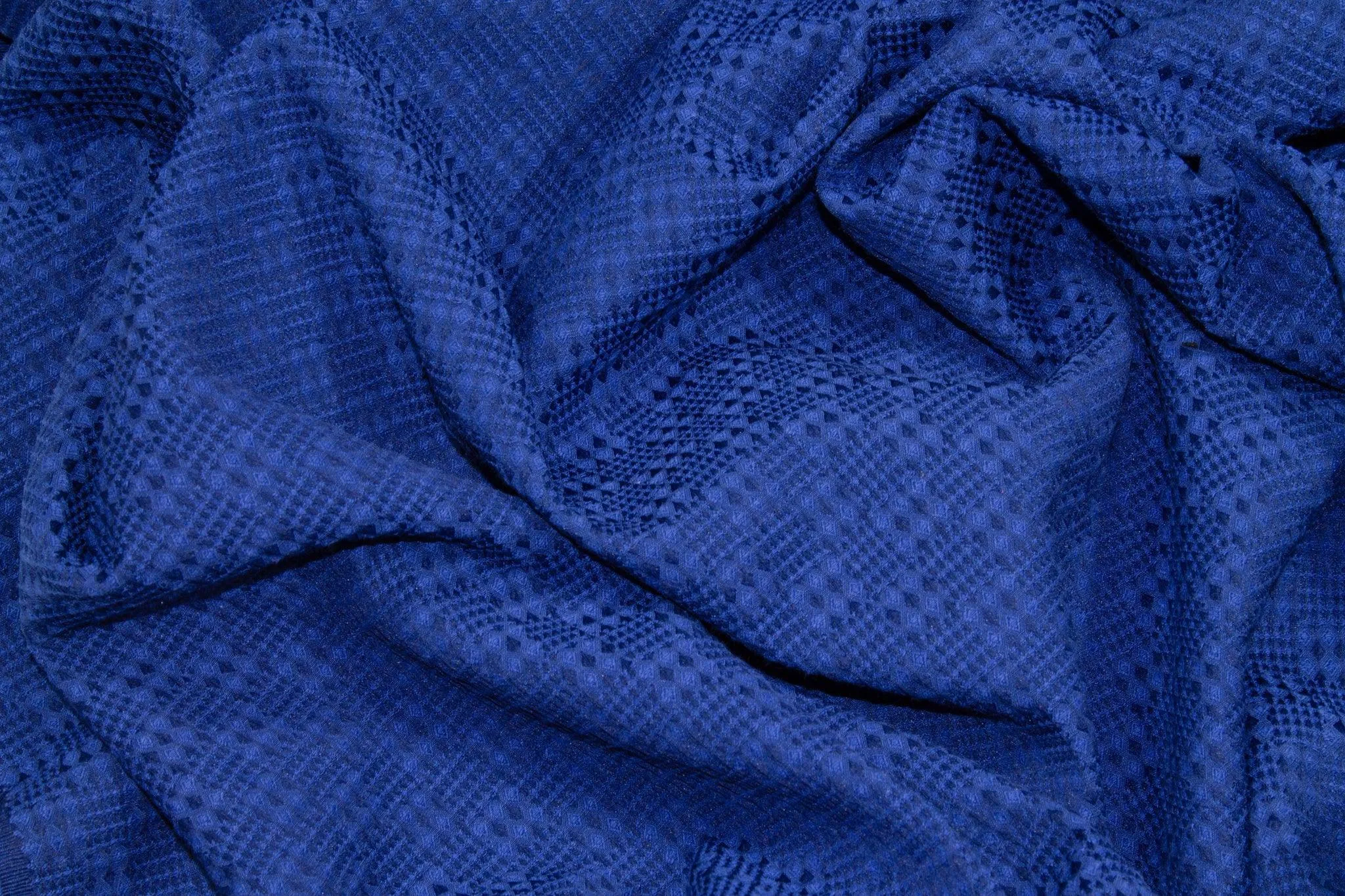 Blue Cotton Acrylic French Brocade