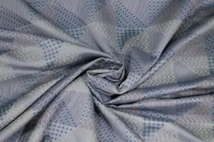 Blue, Gray and Green Crushed Metallic Italian Jacquard