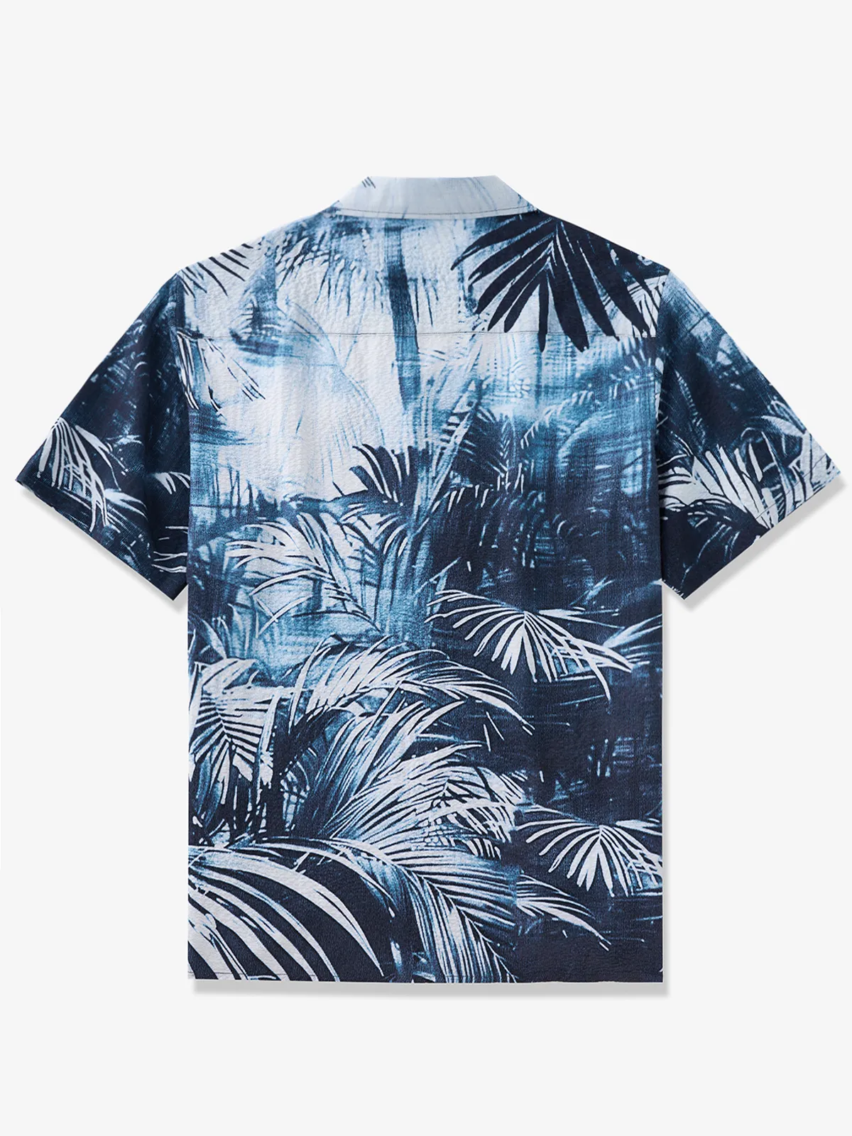 Blue Rainforest Elegance Seersucker Camp Shirt