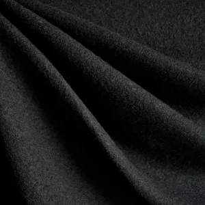 Boiled Wool Blend Coating Black