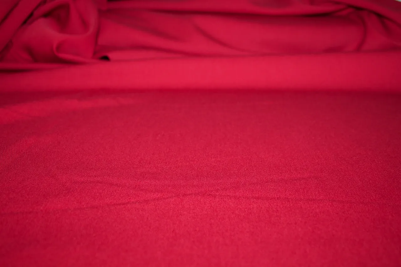 Bottom Weight Rayon/Wool Twill - Deep Red