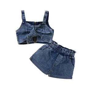 Bowknot Denim Set