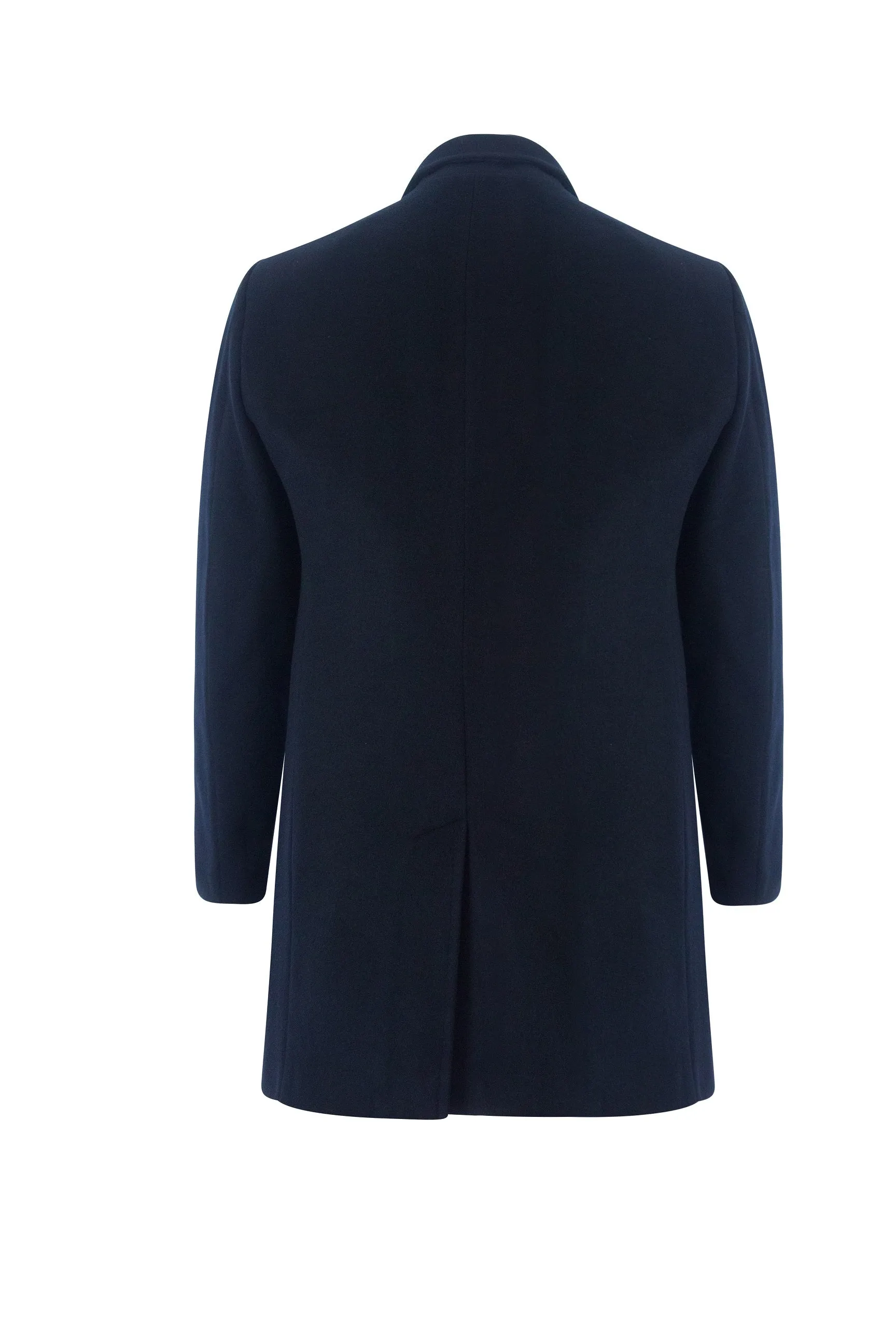 Boys Short Navy Wool Coat