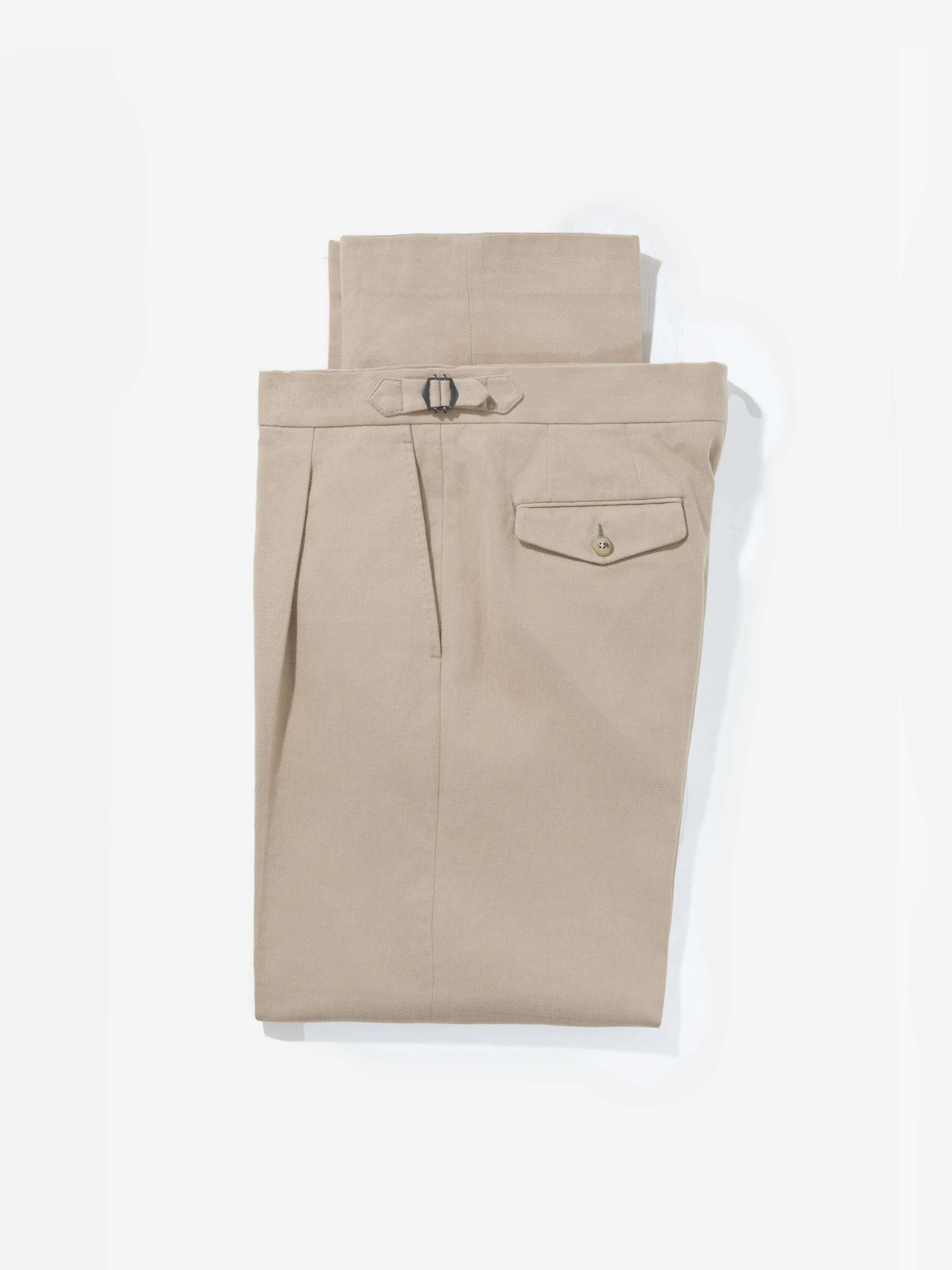 Brown Cotton Oscar Trousers (Wide Fit)