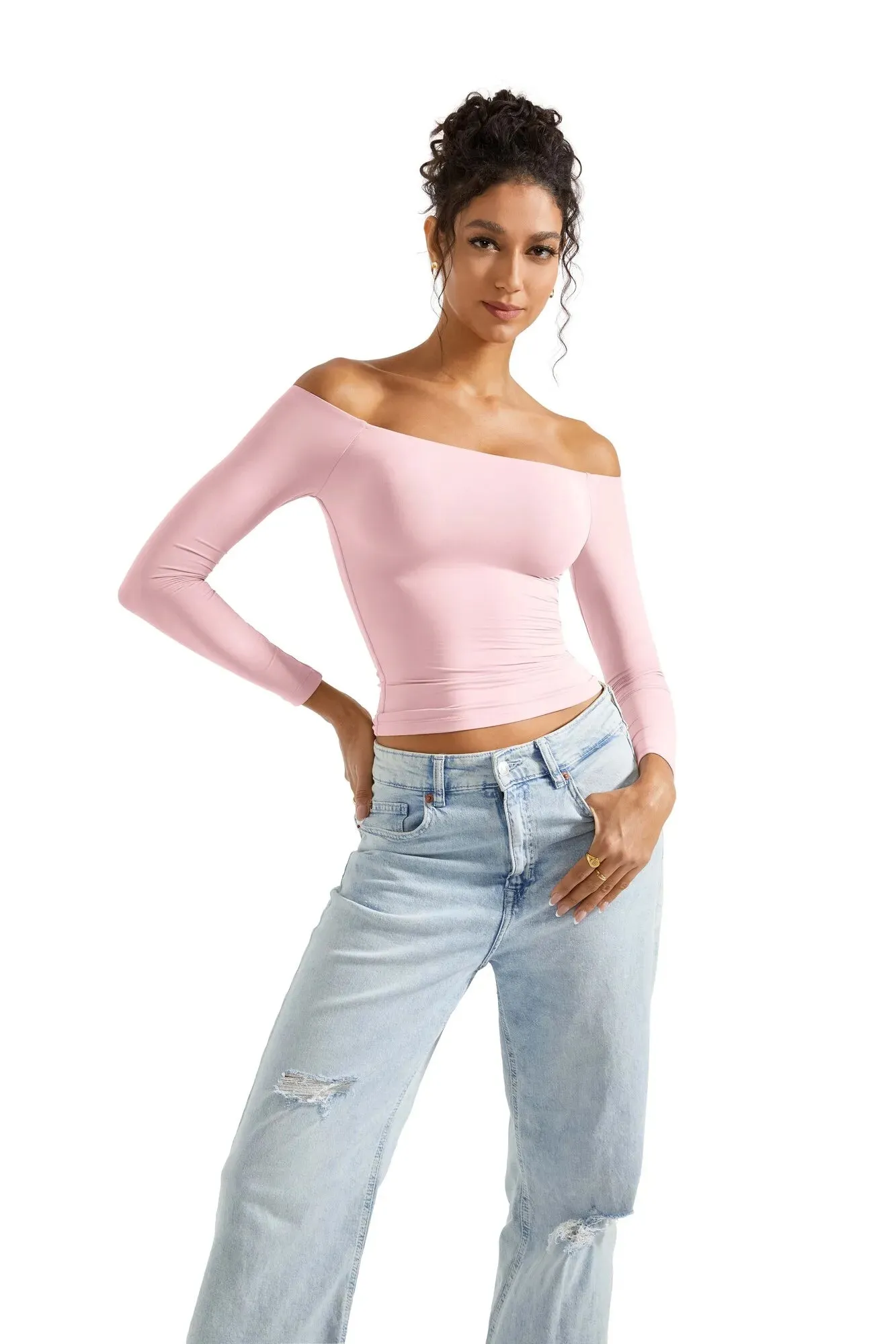 Buttery Soft Off Shoulder Shirt - Long Sleeve