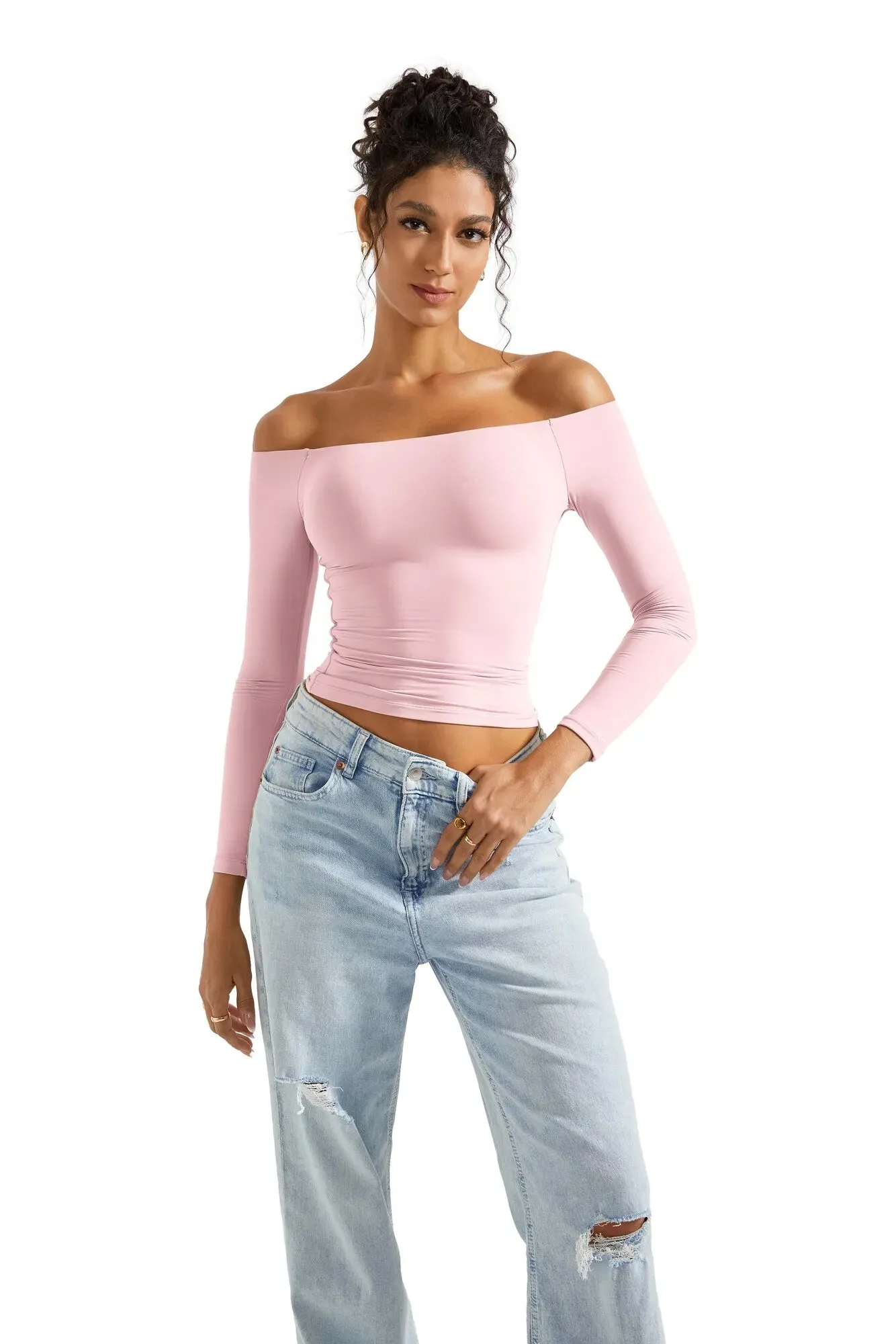 Buttery Soft Off Shoulder Shirt - Long Sleeve