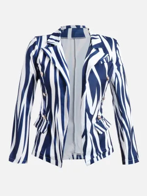 Cal Blue Zebra Printed Blazer