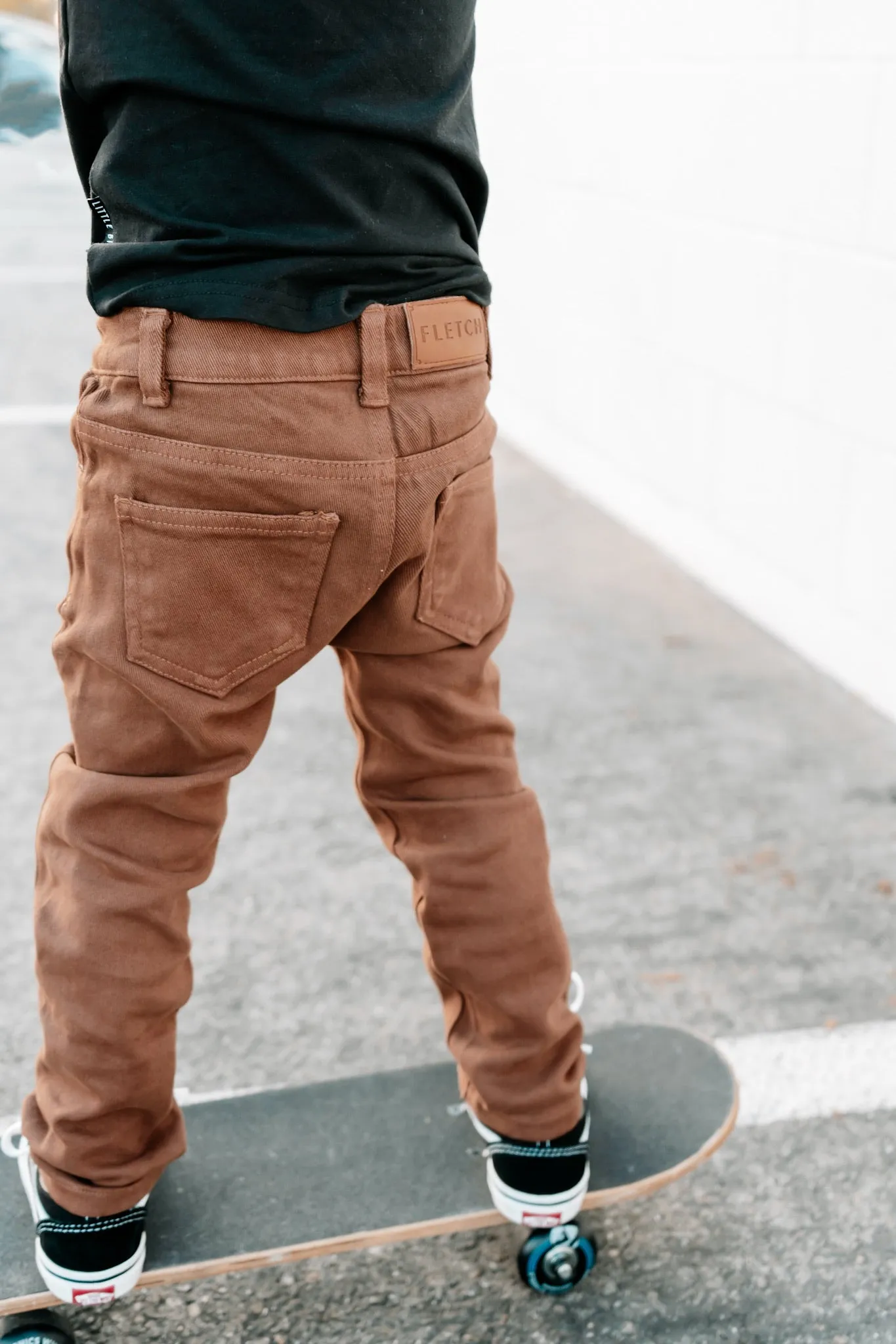 Camel Distressed Skinny Denim