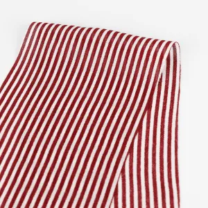 Candy Stripe Viscose Georgette - Maroon