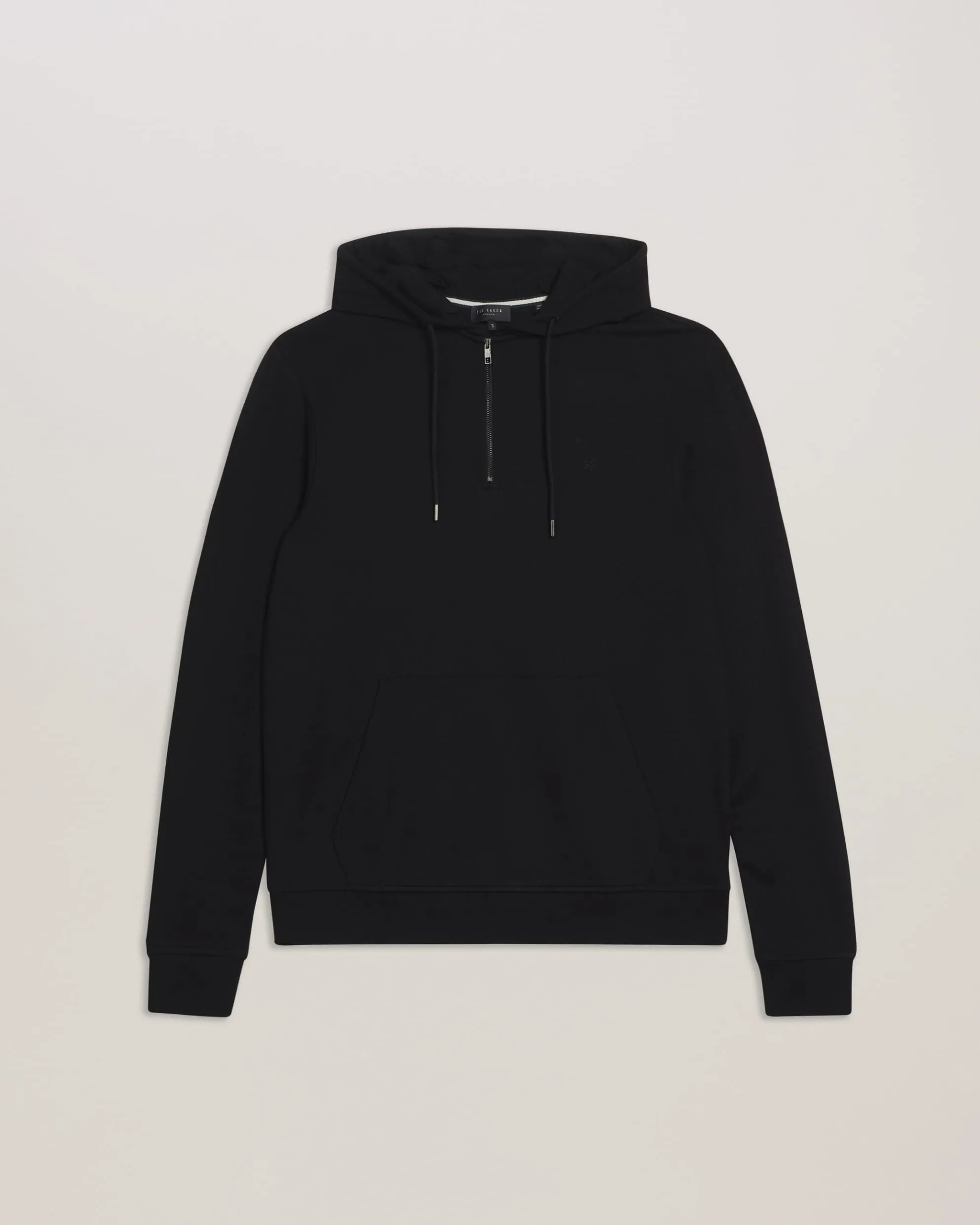 Caproe Long Sleeve Zip Neck Hoodie Black