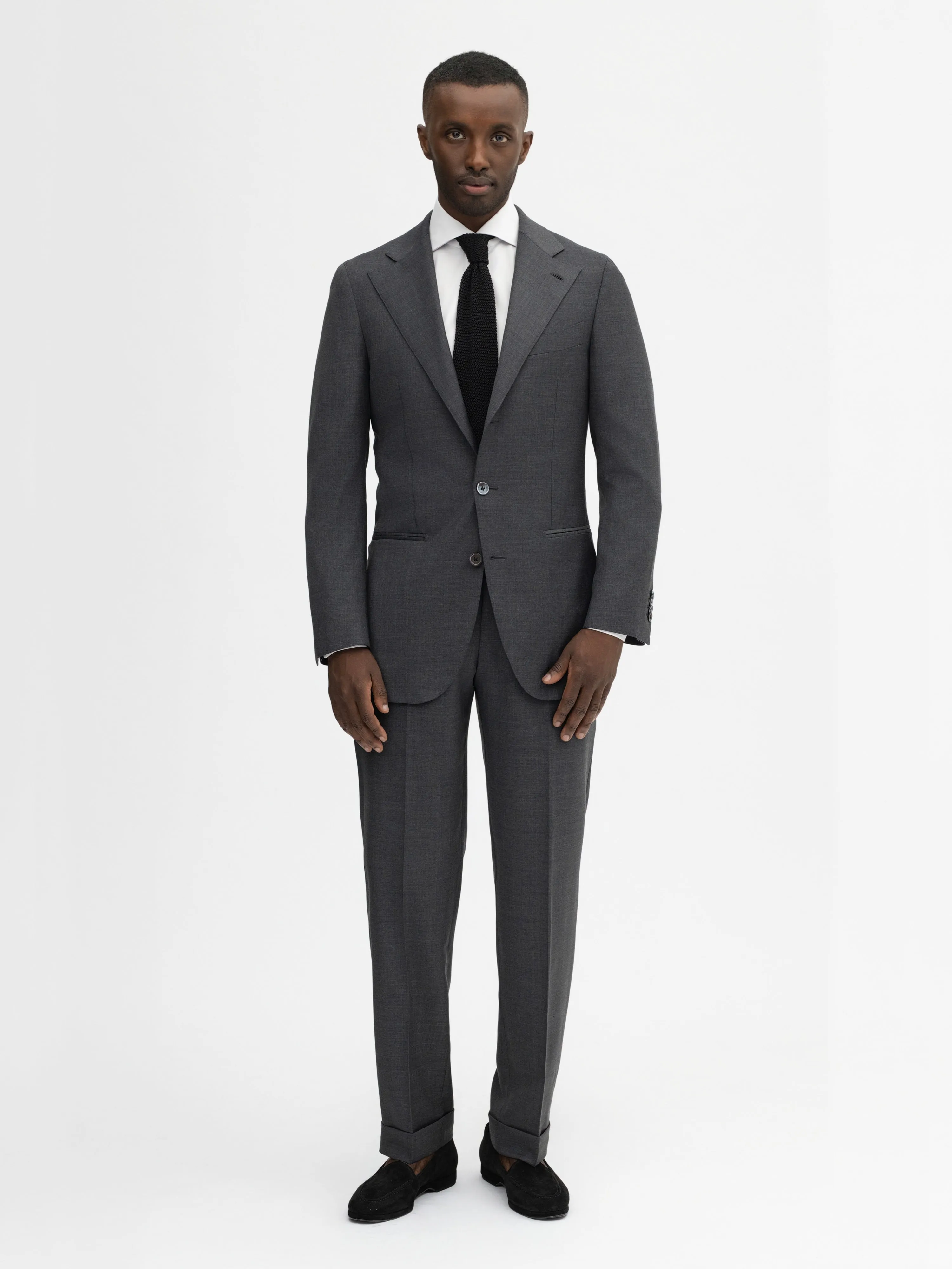 Charcoal Grey S130 Wool Suit (SB)