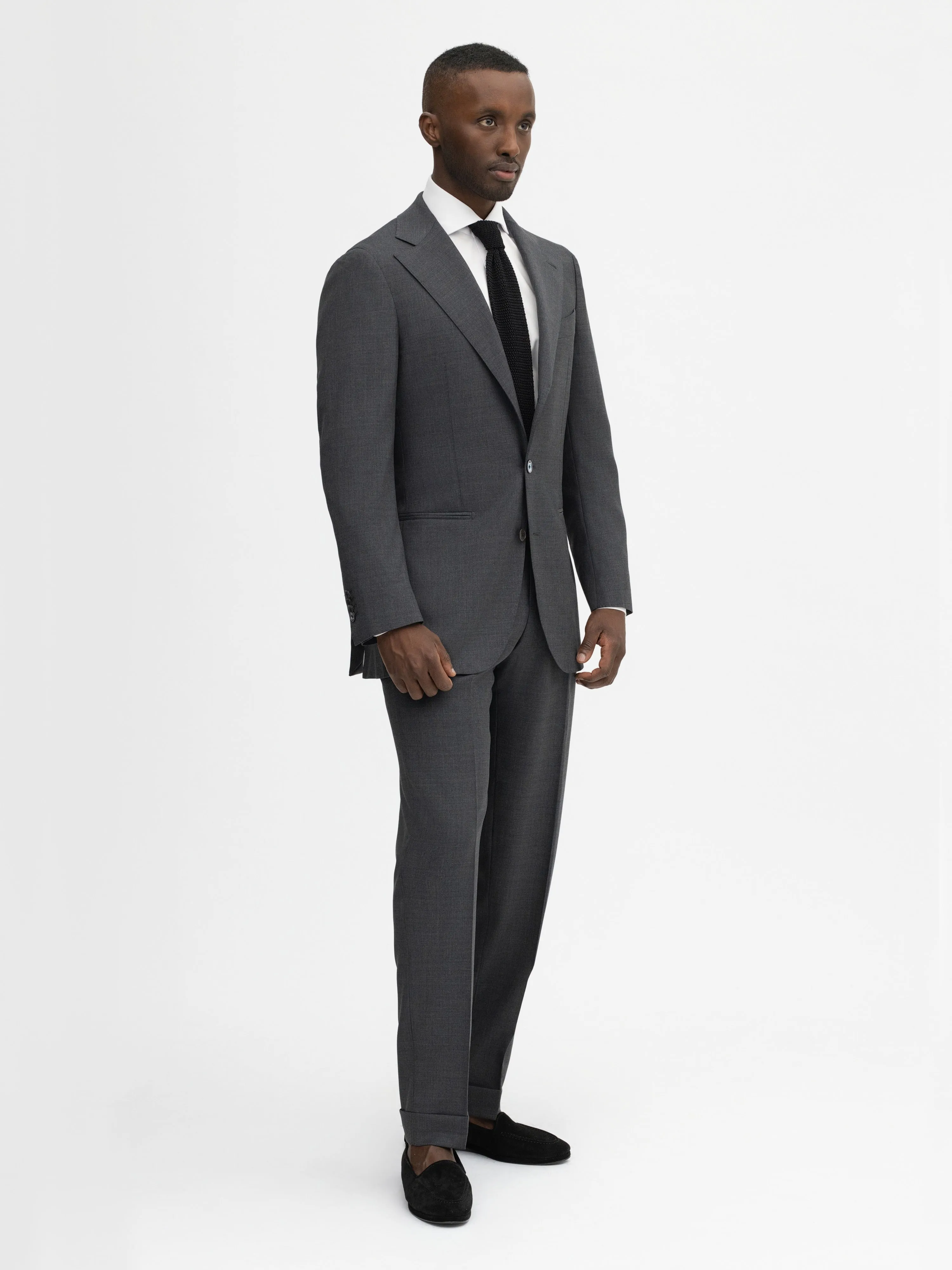 Charcoal Grey S130 Wool Suit (SB)