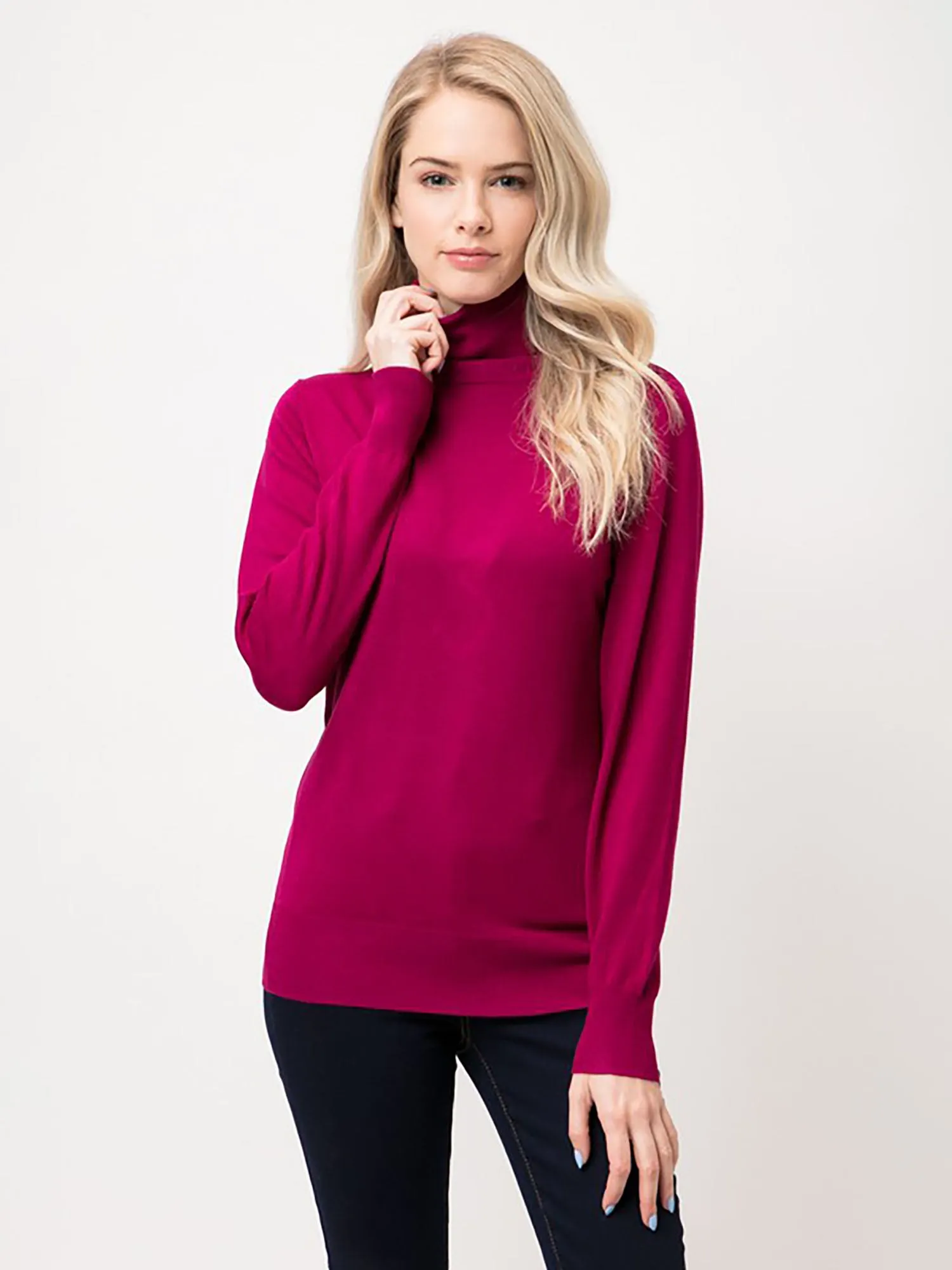 Cielo Contoured Turtleneck Pull Over Knit Sweater