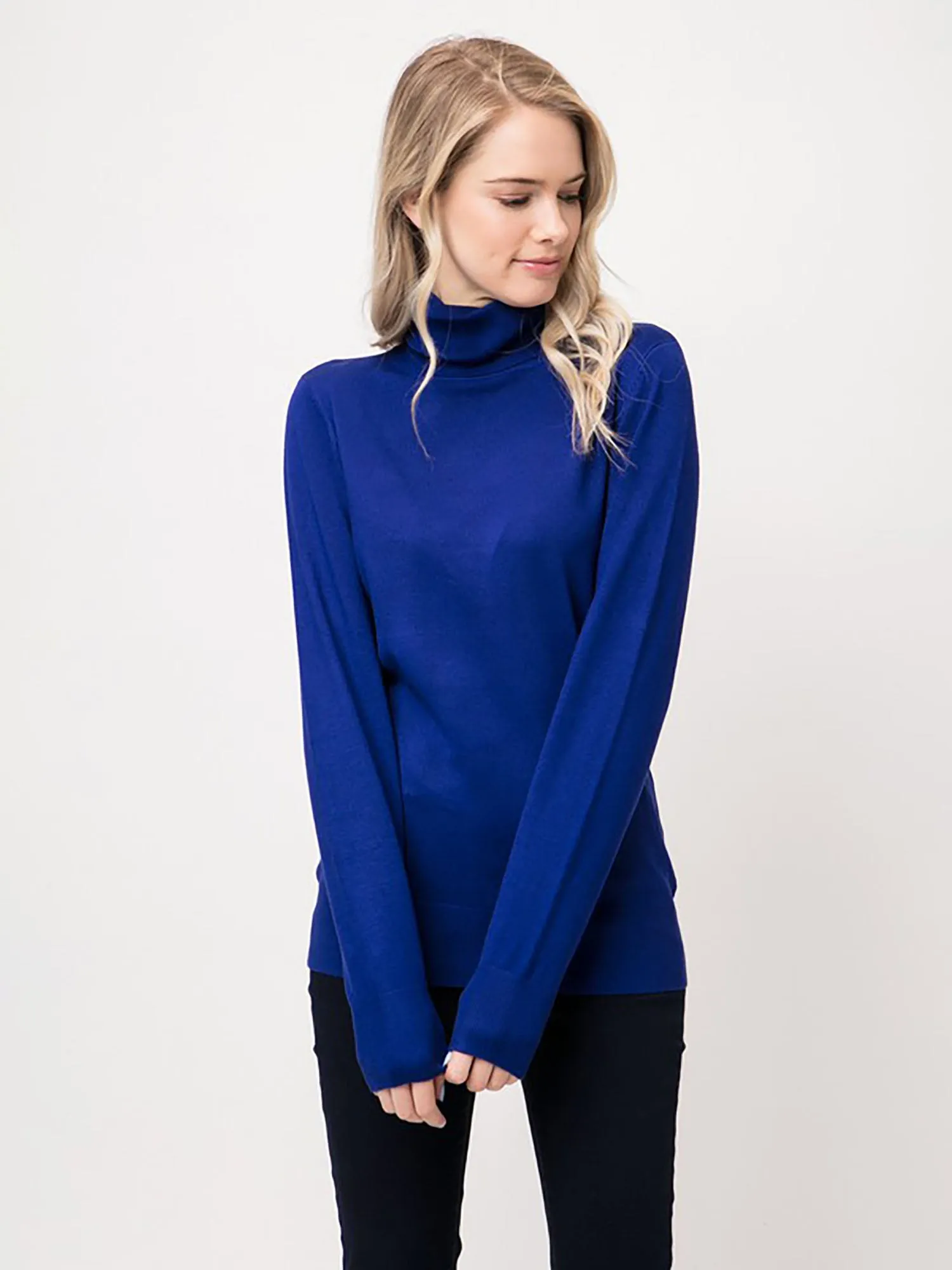 Cielo Contoured Turtleneck Pull Over Knit Sweater