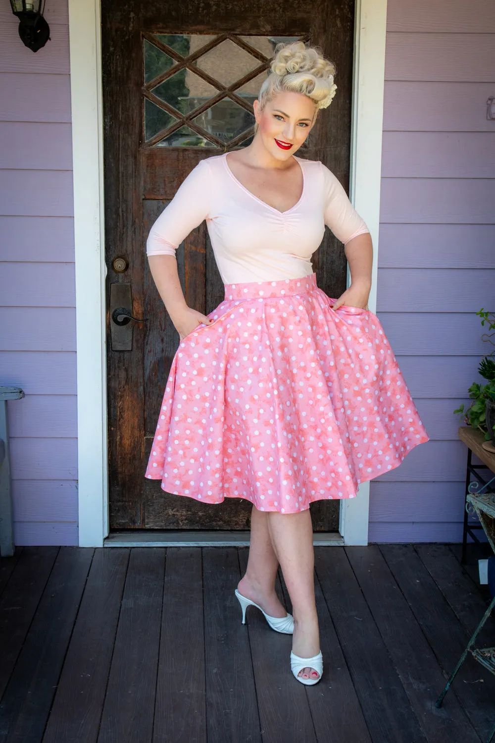 Circle Skirt - Watercolor Dot, Coral