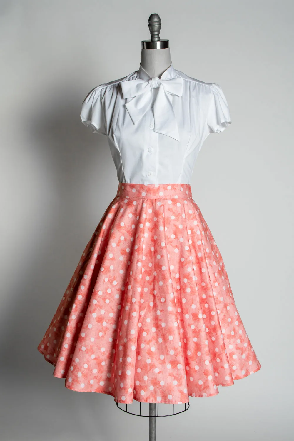 Circle Skirt - Watercolor Dot, Coral