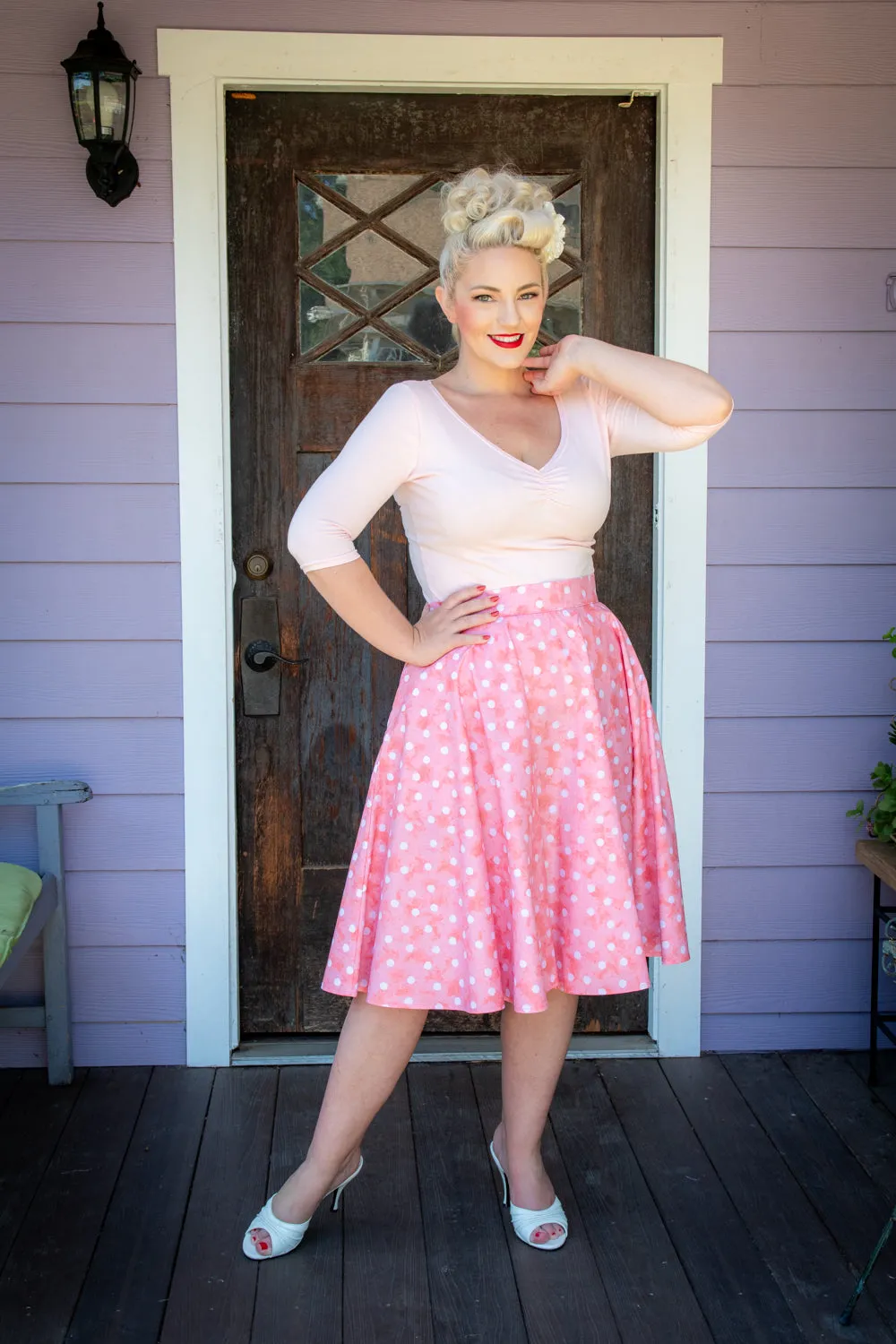 Circle Skirt - Watercolor Dot, Coral