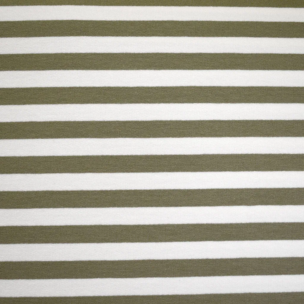 Classic Breton Stripe French Terry Olive/Vanilla