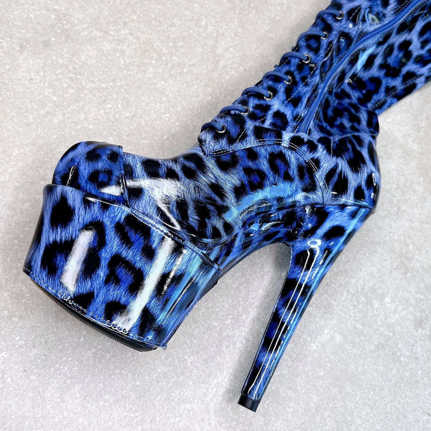 Classique Shoe Protector - Blue Leopard 7 INCH