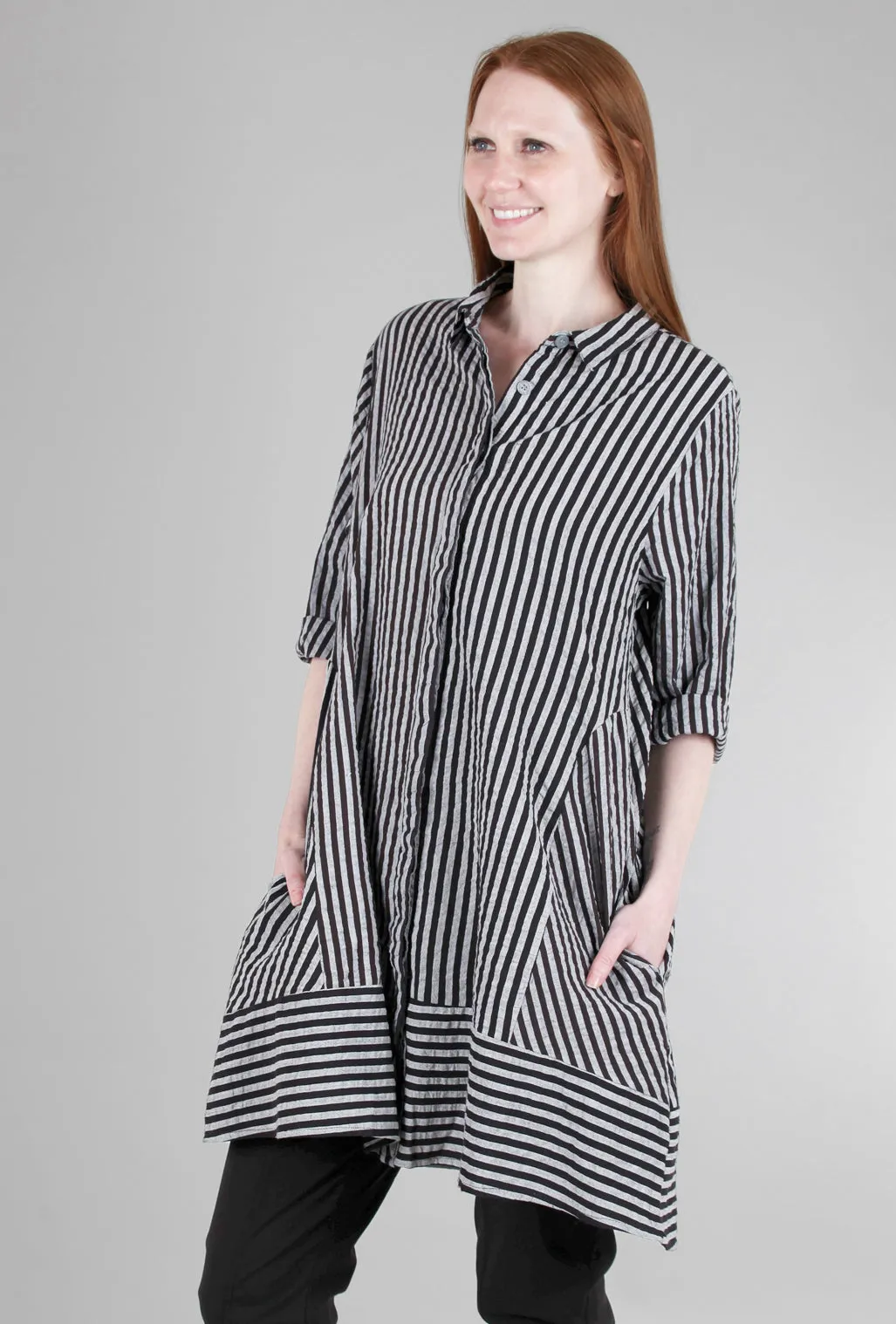 Claudette Shirt/Dress, Black/Gray