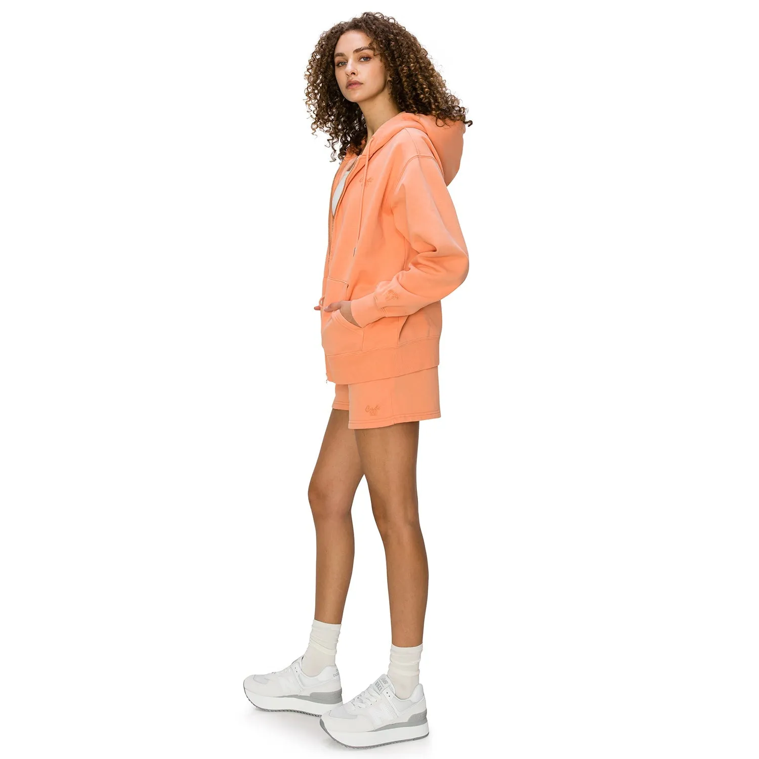 Cloud Fleece Zip Up Hoodie - Papaya