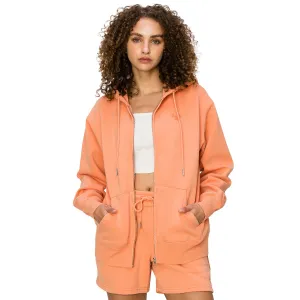 Cloud Fleece Zip Up Hoodie - Papaya