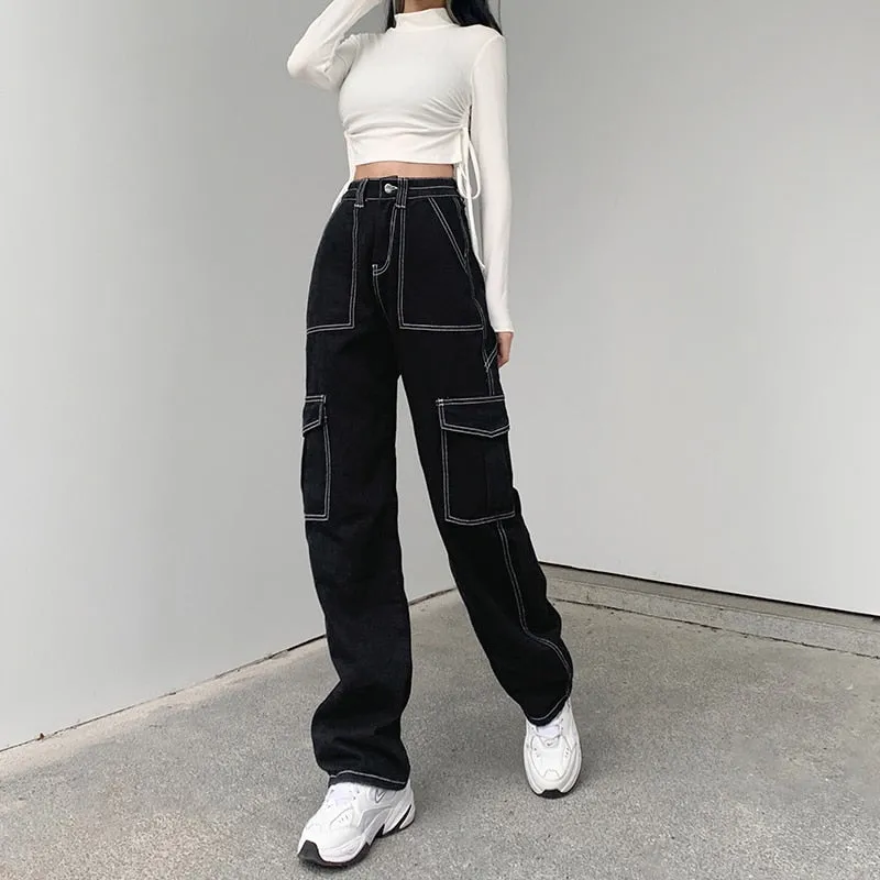 'Come Get Some' Black Grunge Baggy Pants