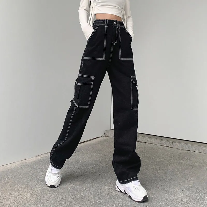 'Come Get Some' Black Grunge Baggy Pants