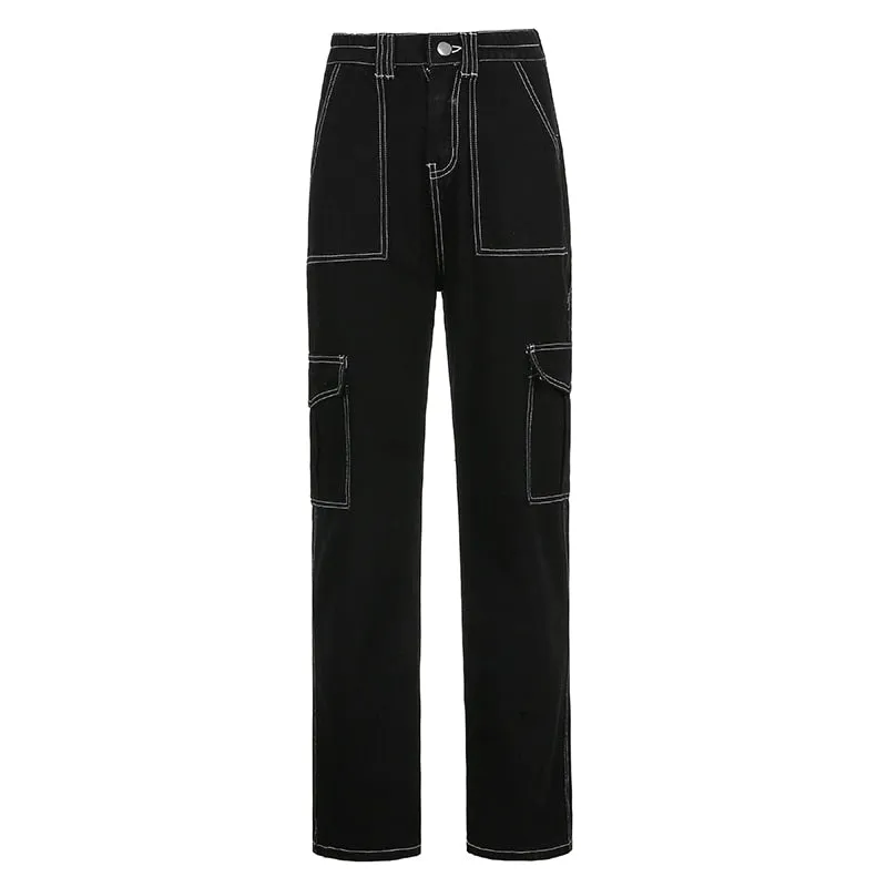 'Come Get Some' Black Grunge Baggy Pants