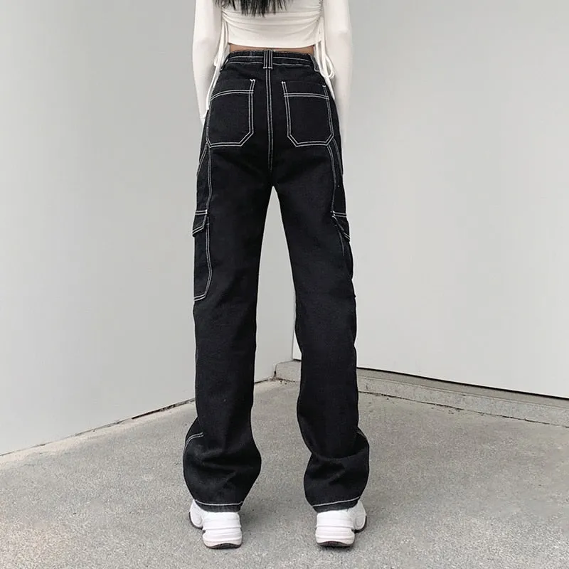 'Come Get Some' Black Grunge Baggy Pants