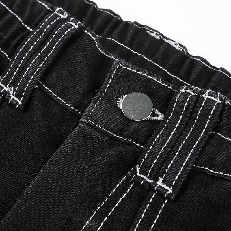 'Come Get Some' Black Grunge Baggy Pants