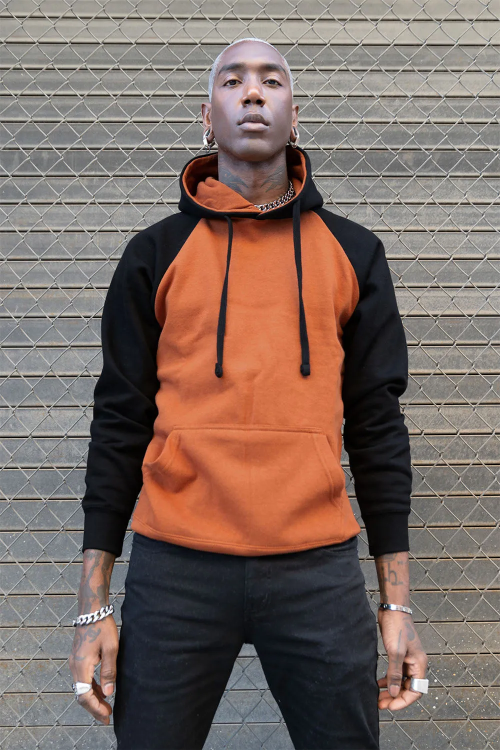 Contrast Raglan Sleeve Pullover Hoodie (New Colorways)