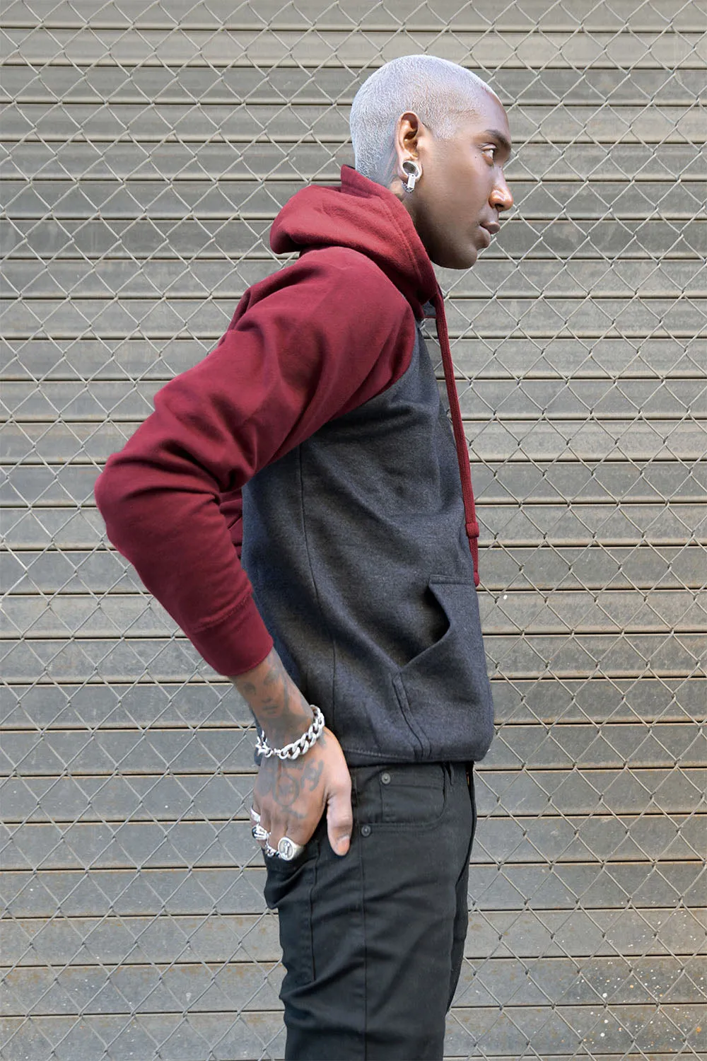 Contrast Raglan Sleeve Pullover Hoodie (New Colorways)