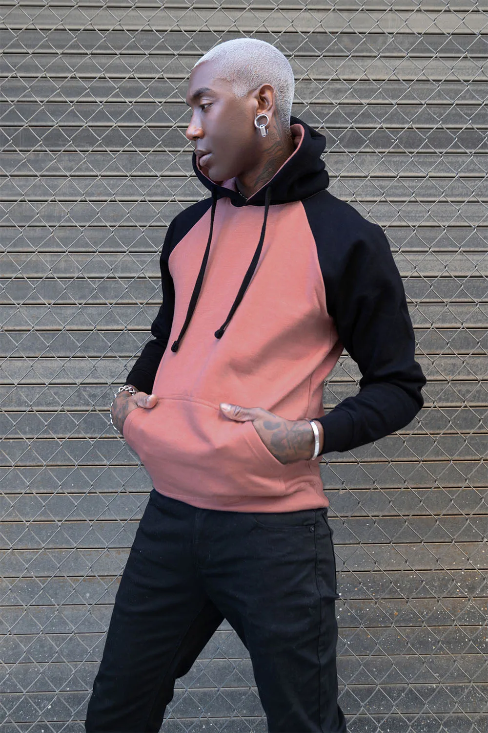 Contrast Raglan Sleeve Pullover Hoodie (New Colorways)