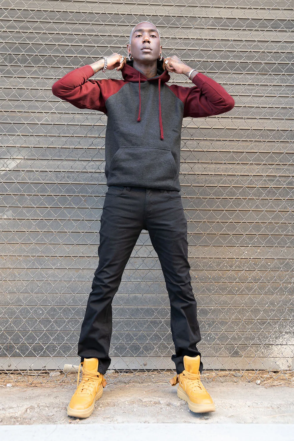 Contrast Raglan Sleeve Pullover Hoodie (New Colorways)