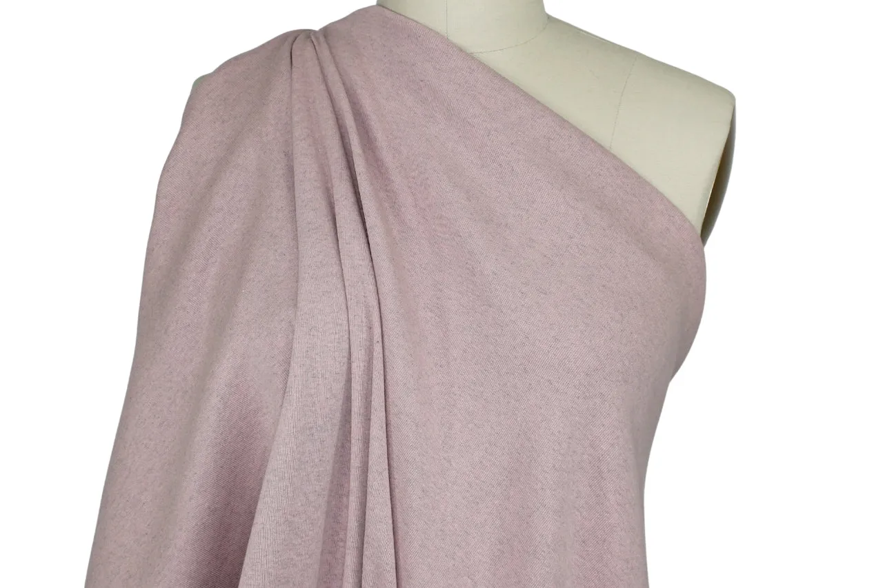 Cotton Ribbed Knit - Heathered Dusty Rose