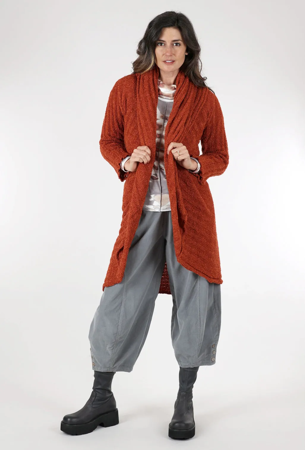 Cozy Cardigan Wrap Sweater, Terracotta