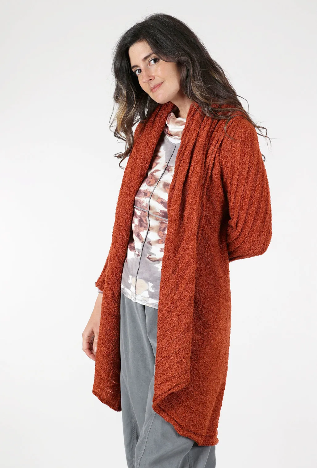 Cozy Cardigan Wrap Sweater, Terracotta