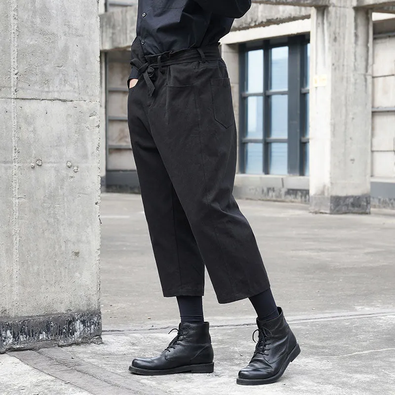 Cropped Trousers With Belt